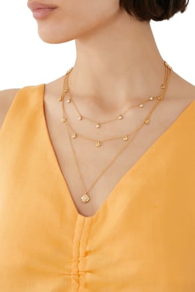 Waves Triple Chain Necklace